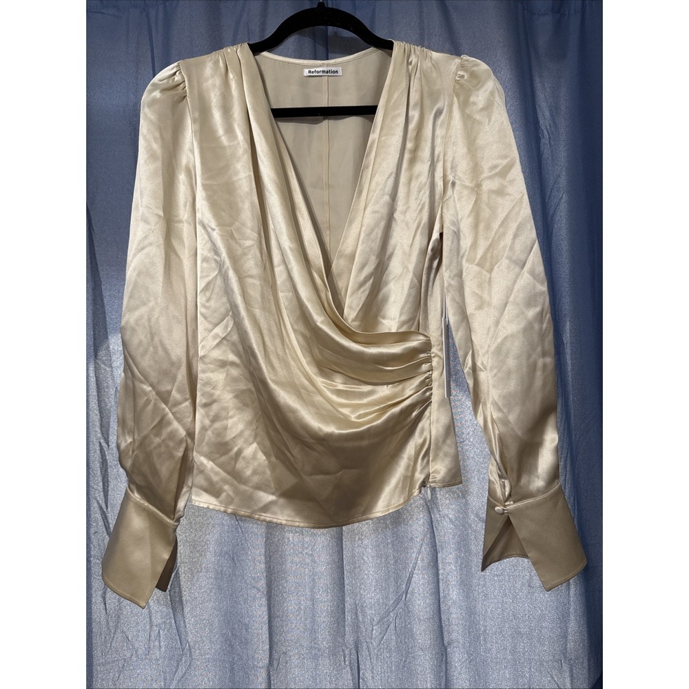Reformation NWT Fawn Top Silk Ivory Women's 6